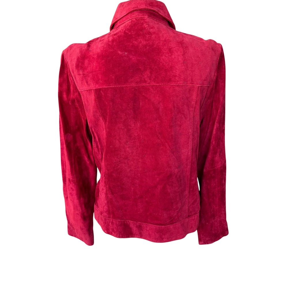 John Paul Richard Red Suede Leather Jacket Zip Front Womens Size 8 Vintage - Picture 2 of 10